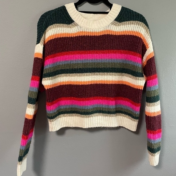 American Eagle knitted colorful stripes long sleeves sweater. Size Small - Picture 2 of 6